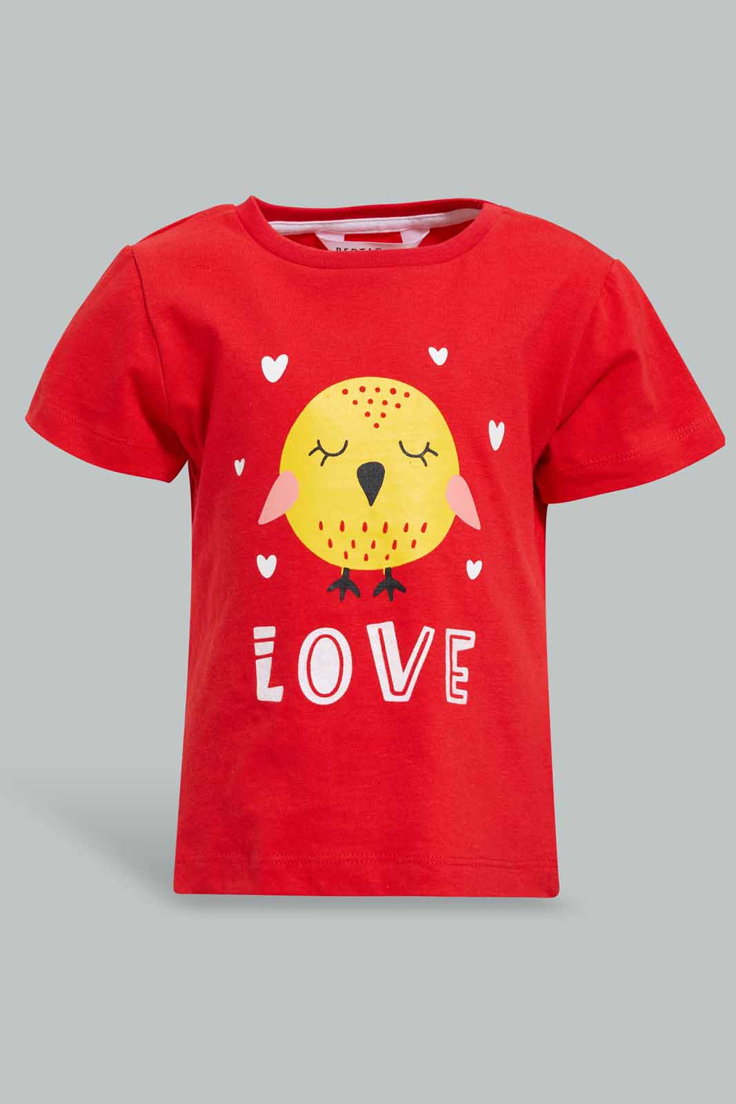 Redtag-Baby-Pink-Chick-Print-Pyjama-Set-Pyjama-Sets-Infant-Girls-3 to 24 Months