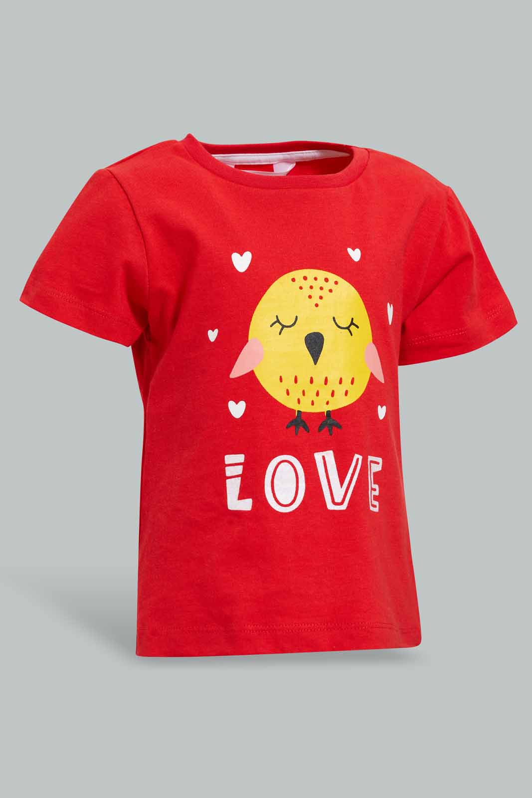 Redtag-Baby-Pink-Chick-Print-Pyjama-Set-Pyjama-Sets-Infant-Girls-3 to 24 Months