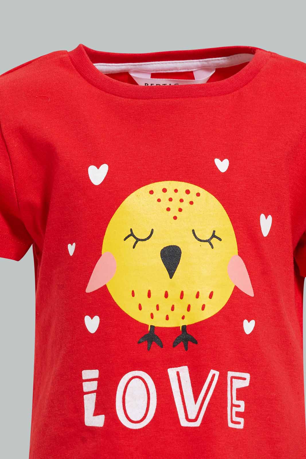 Redtag-Baby-Pink-Chick-Print-Pyjama-Set-Pyjama-Sets-Infant-Girls-3 to 24 Months