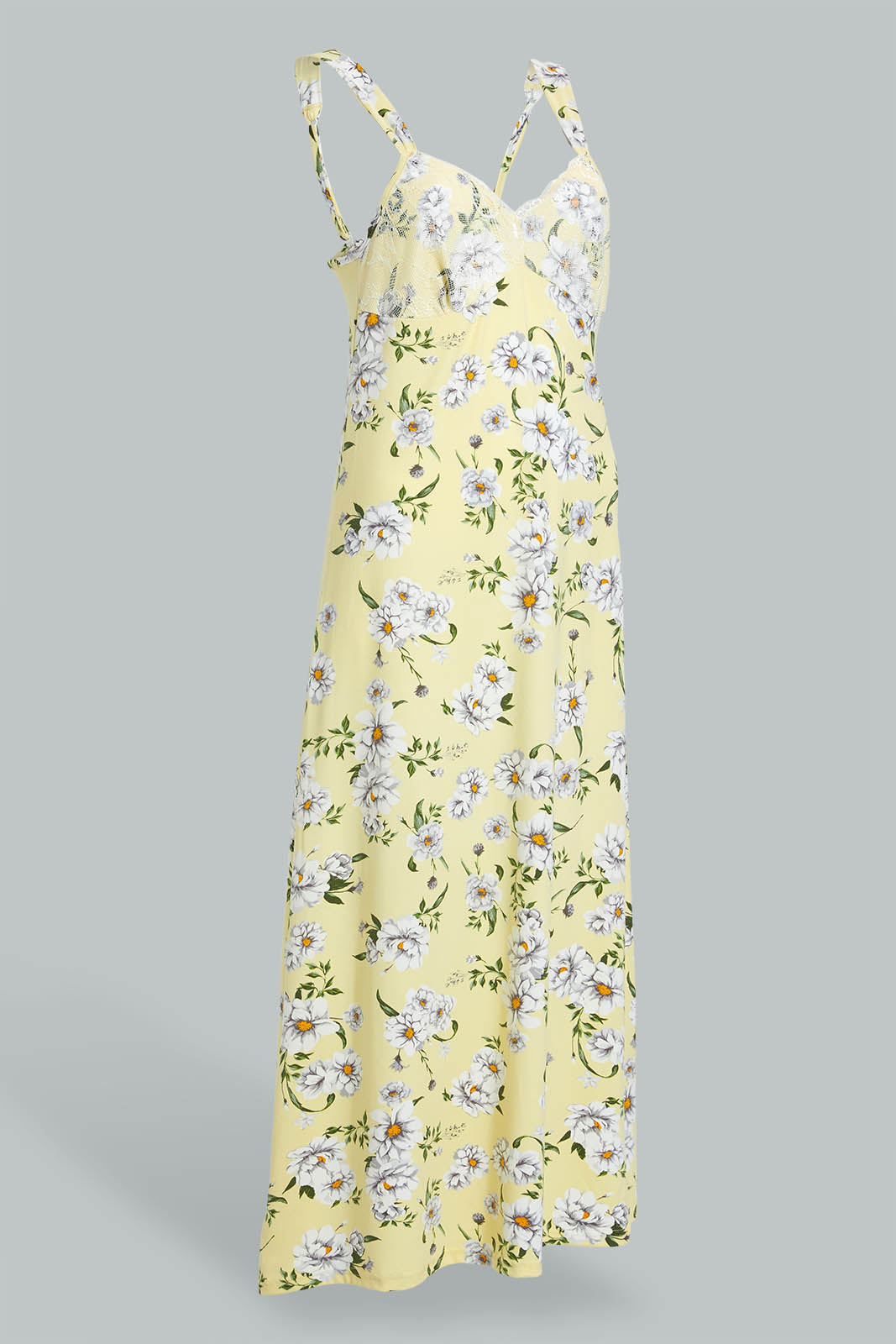 Redtag-Pale-Yellow-Floral-Printed-Chemise-Colour:Yellow,-Filter:Women's-Clothing,-New-In,-New-In-Women,-Non-Sale,-S22A,-Section:Women,-Women-Chemises-Women's-
