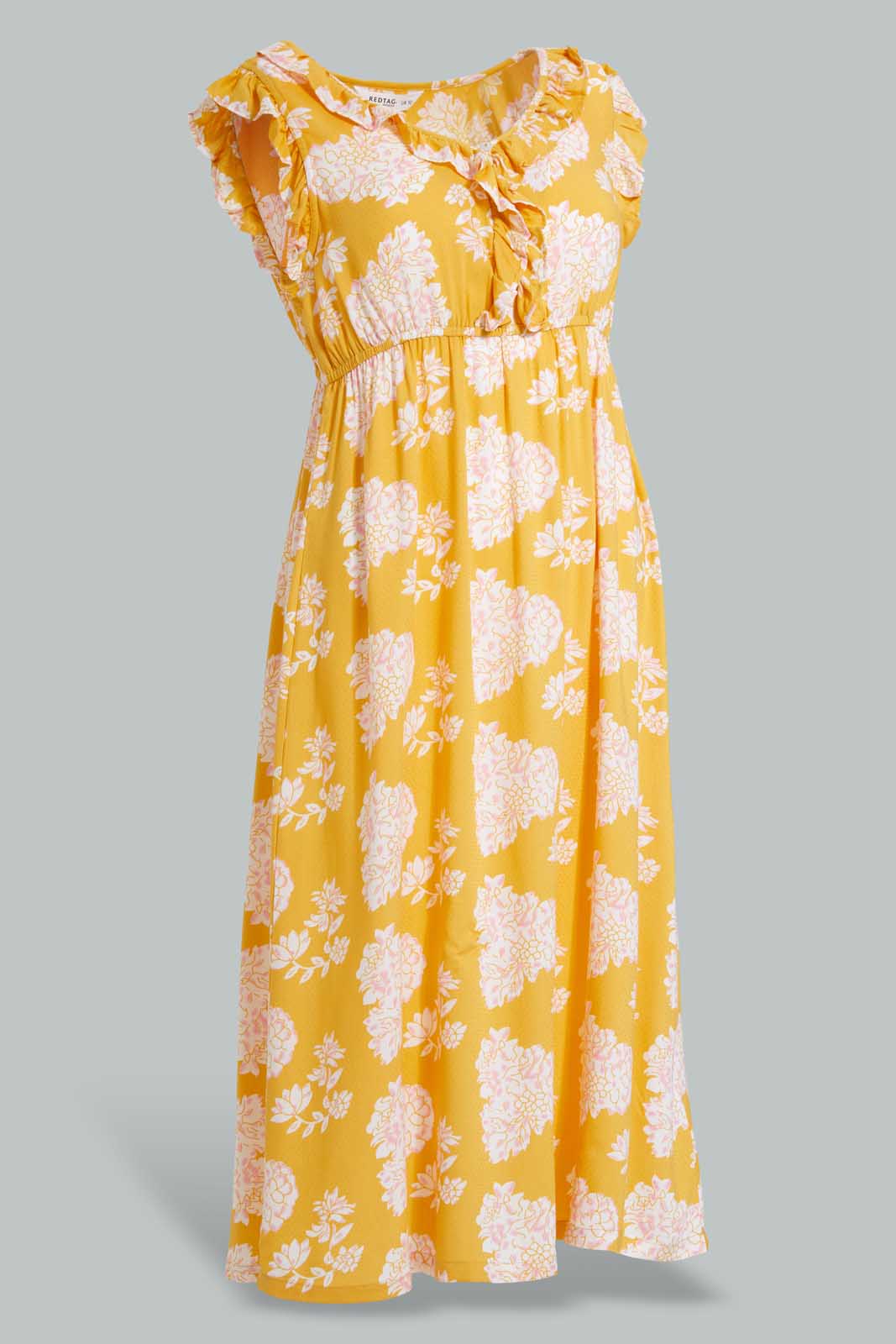 Redtag-Yellow-Floral-Printed-Nightgown-Nightgowns-Women's-