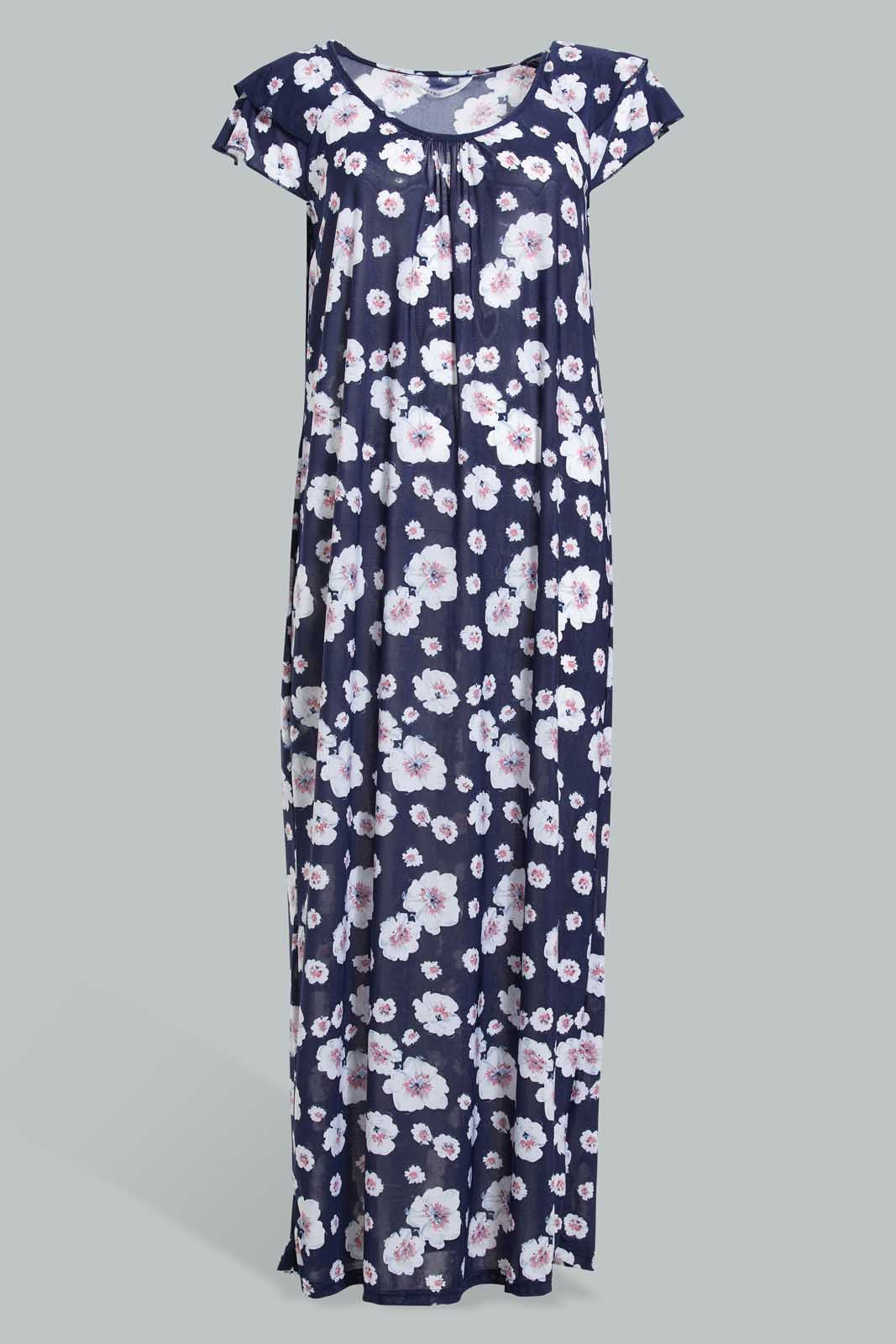 Redtag-Pale-Blue-Floral-Printed-Nightgpwn-Nightgowns-Women's-
