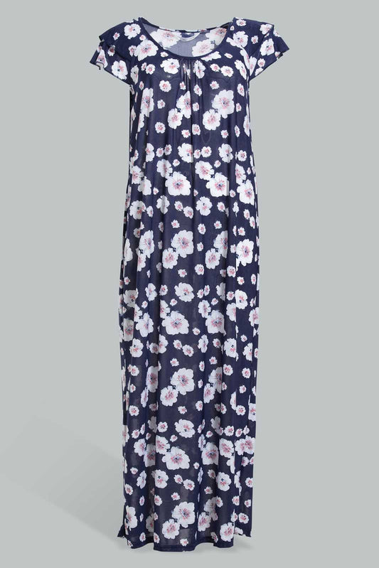 Redtag-Pale-Blue-Floral-Printed-Nightgpwn-Nightgowns-Women's-