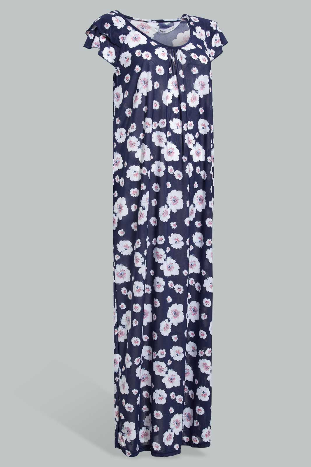Redtag-Pale-Blue-Floral-Printed-Nightgpwn-Nightgowns-Women's-