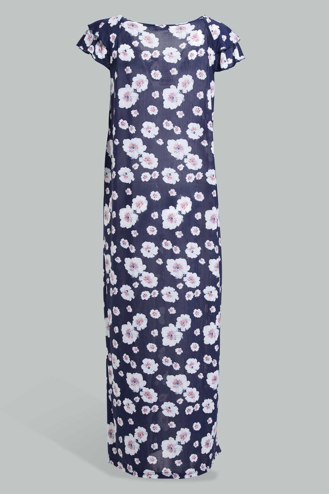 Redtag-Pale-Blue-Floral-Printed-Nightgpwn-Nightgowns-Women's-