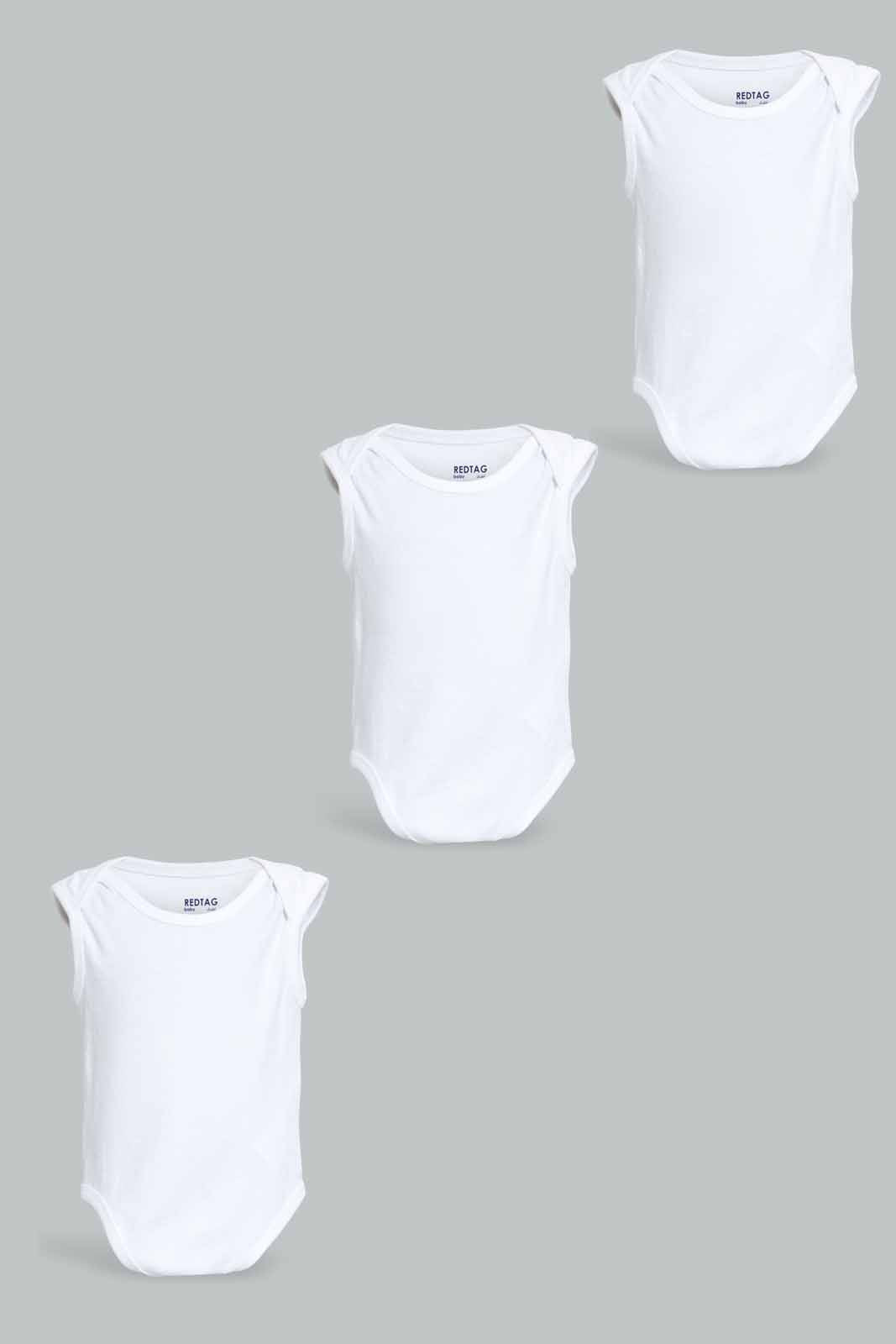 Redtag-White-3-Pack-West-Body-Suit-Category:Bodysuits,-Colour:White,-Deals:4-For-90,-Deals:New-In,-Filter:Baby-(0-to-12-Mths),-NBG-Bodysuits,-New-In-NBG-APL,-PPE,-S22C,-Section:Kidswear-Baby-0 to 12 Months