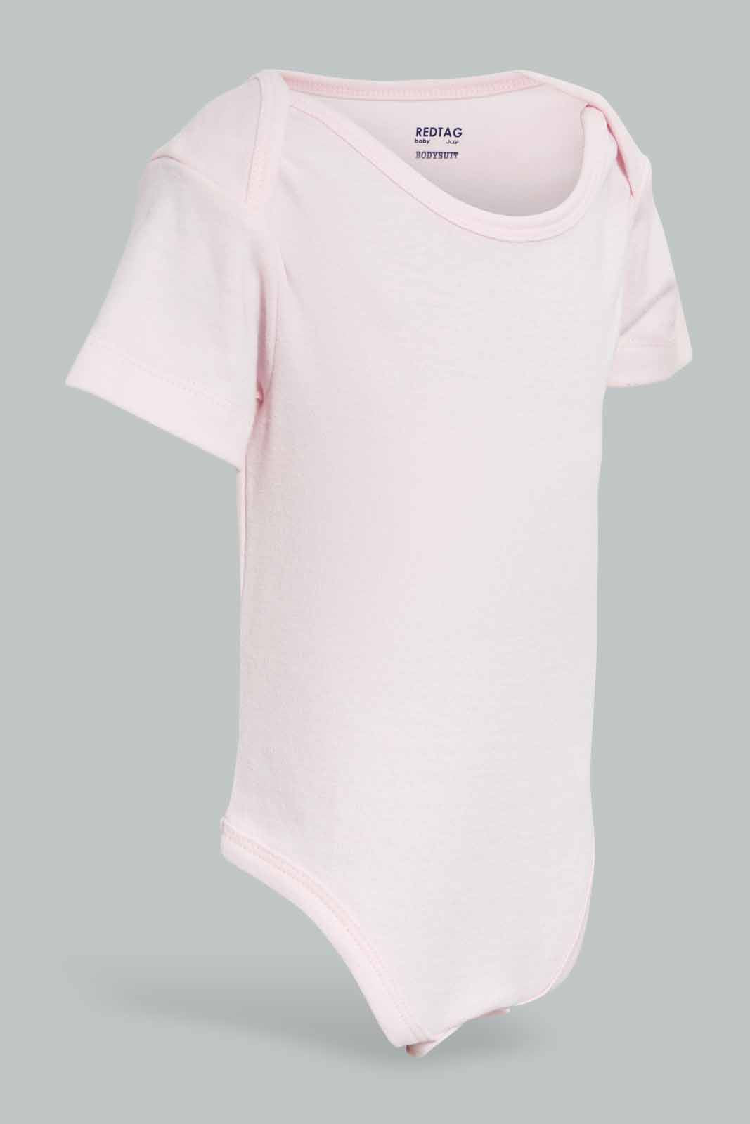 Redtag-Pink-And-White-Combo-3-Pack-Body-Suit-Category:Bodysuits,-Colour:Pink,-Deals:4-For-90,-Deals:New-In,-Filter:Baby-(0-to-12-Mths),-NBG-Bodysuits,-New-In-NBG-APL,-PPE,-S22C,-Section:Kidswear-Baby-0 to 12 Months