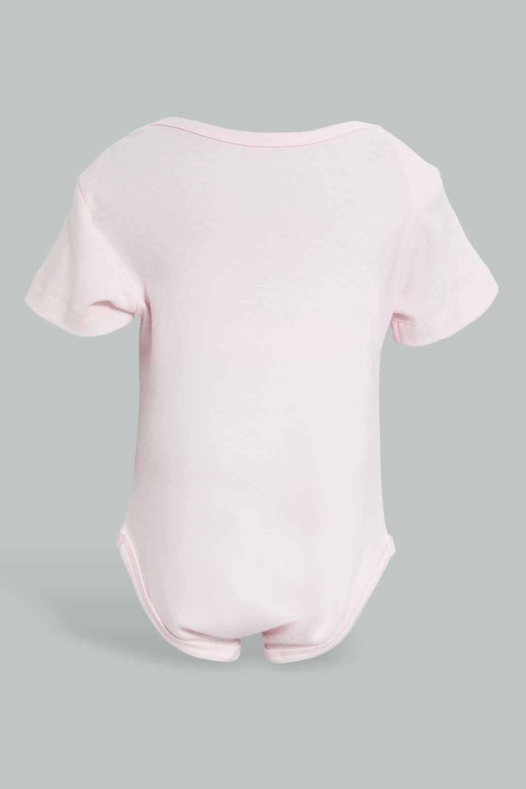Redtag-Pink-And-White-Combo-3-Pack-Body-Suit-Category:Bodysuits,-Colour:Pink,-Deals:4-For-90,-Deals:New-In,-Filter:Baby-(0-to-12-Mths),-NBG-Bodysuits,-New-In-NBG-APL,-PPE,-S22C,-Section:Kidswear-Baby-0 to 12 Months