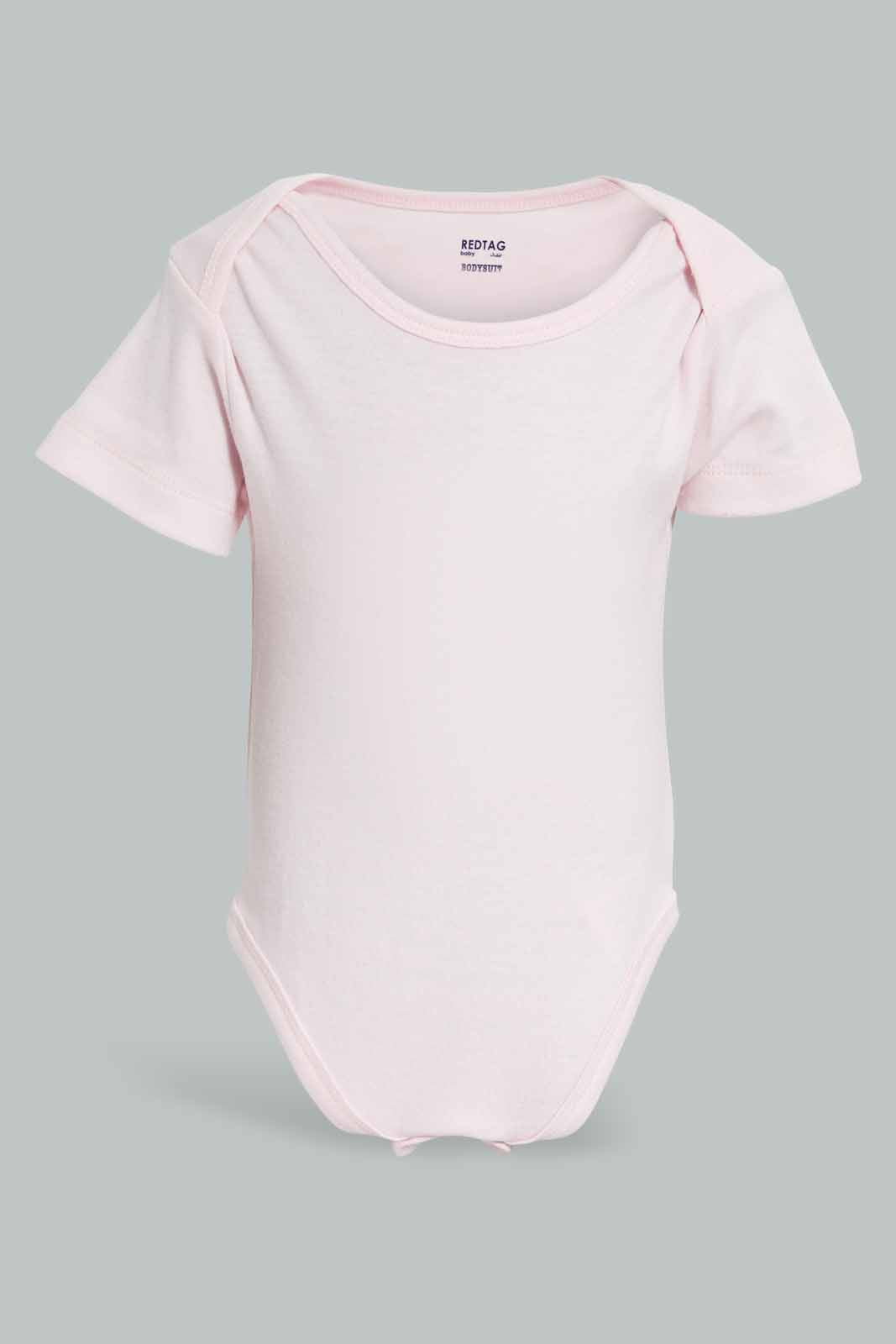 Redtag-Pink-And-White-Combo-3-Pack-Body-Suit-Category:Bodysuits,-Colour:Pink,-Deals:4-For-90,-Deals:New-In,-Filter:Baby-(0-to-12-Mths),-NBG-Bodysuits,-New-In-NBG-APL,-PPE,-S22C,-Section:Kidswear-Baby-0 to 12 Months