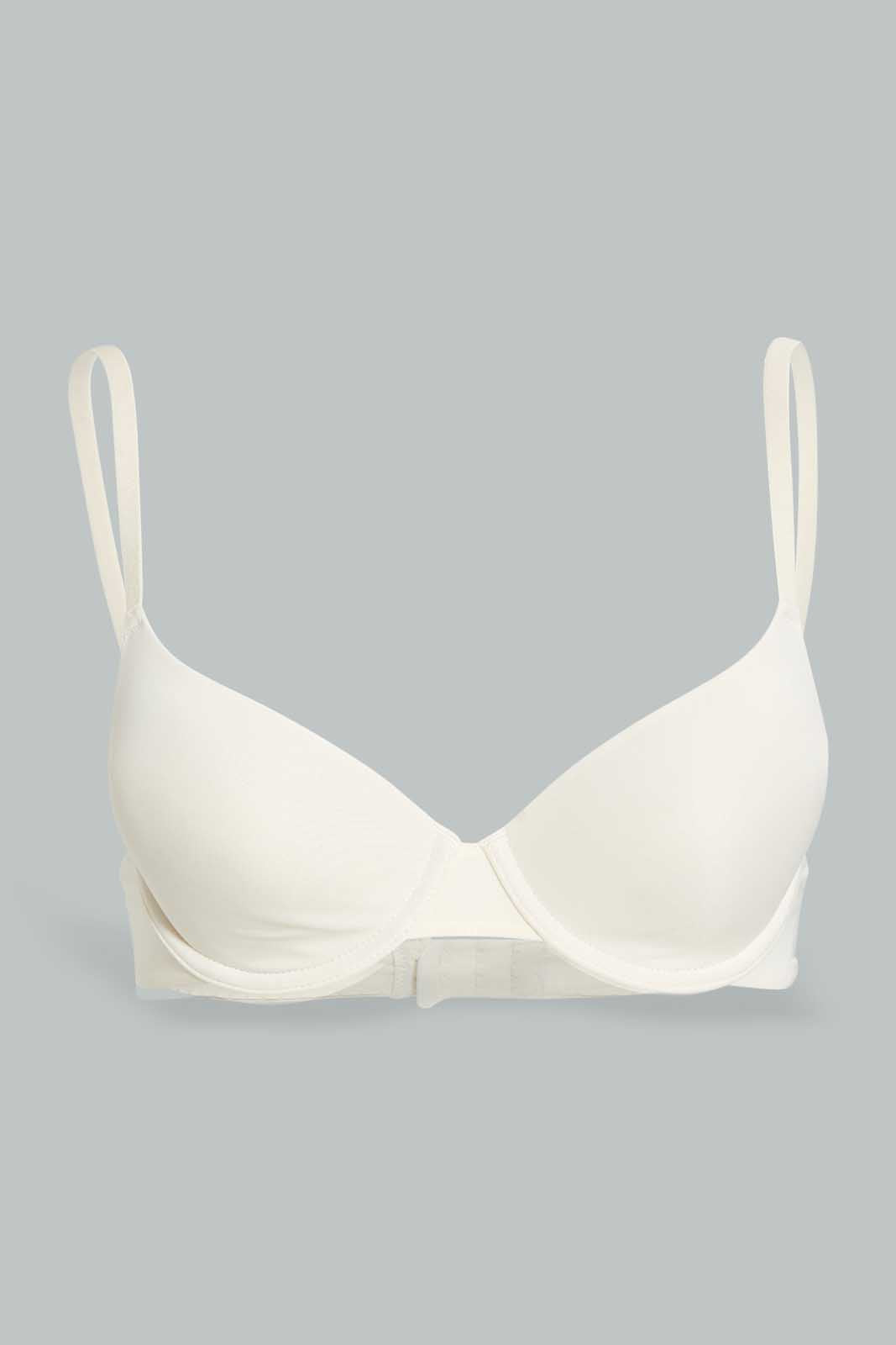 Redtag-Black/Beige/White-Plain-Plunge-Bra-(3-Pack)-Plunge-Bras-Women's-