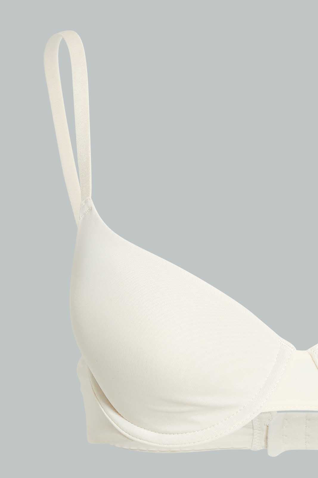 Redtag-Black/Beige/White-Plain-Plunge-Bra-(3-Pack)-Plunge-Bras-Women's-