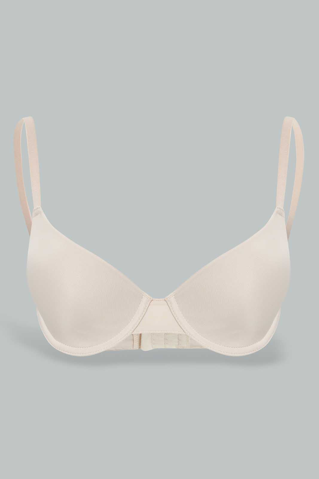 Redtag-Black/Beige/White-Plain-Plunge-Bra-(3-Pack)-Plunge-Bras-Women's-