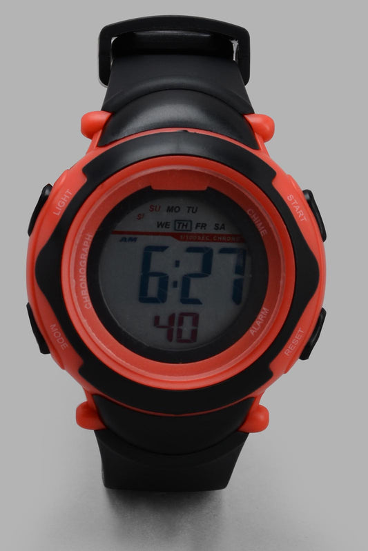 Redtag-Red-Multi-Functional-Digital-Watch-BOY-Watches,-Category:Watches,-Colour:Red,-Deals:Sale,-Filter:Boys-Accessories,-New-In,-New-In-BOY-ACC,-Non-Sale,-S22C,-Sale-BOY-ACC,-Section:Boys-(0-to-14Yrs)-Boys-