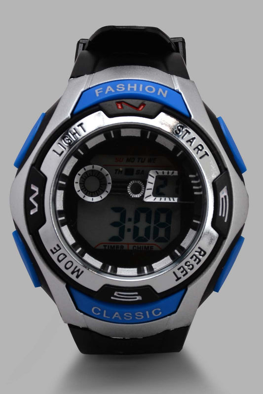 Redtag-Navy-And-Black-Multi-Functional-Digital-Watch-BOY-Watches,-Category:Watches,-Colour:Navy,-Deals:Sale,-Filter:Boys-Accessories,-New-In,-New-In-BOY-ACC,-Non-Sale,-S22C,-Sale-BOY-ACC,-Section:Boys-(0-to-14Yrs)-Boys-