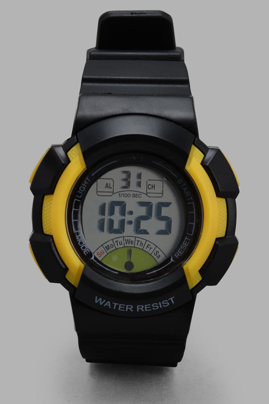 Redtag-Mustard-And-Black-Multi-Functional-Digital-Watch-BOY-Watches,-Category:Watches,-Colour:Assorted,-Filter:Boys-Accessories,-New-In,-New-In-BOY-ACC,-Non-Sale,-S22C,-Section:Boys-(0-to-14Yrs)-Boys-