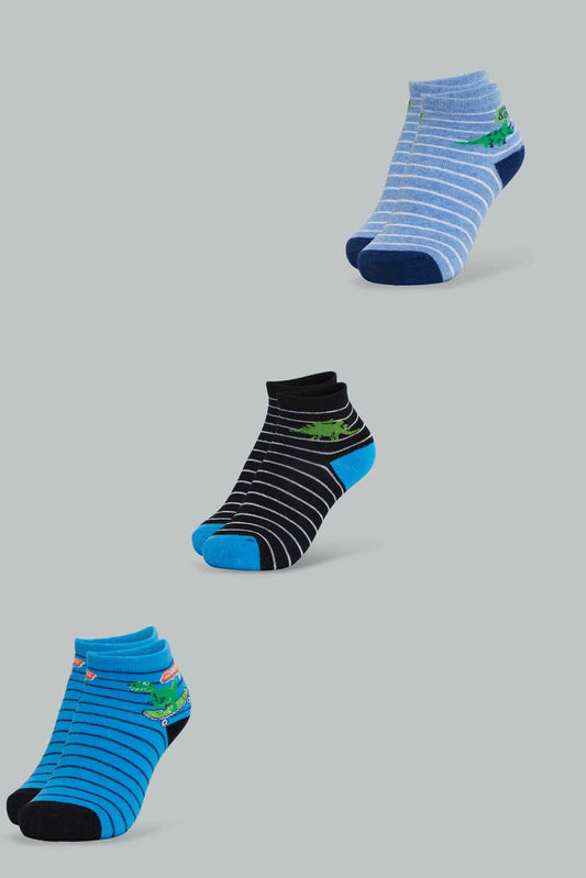 Redtag-Assorted-3Pk-Animal-Ankle-Socks-Ankle-Socks-Boys-2 to 8 Years