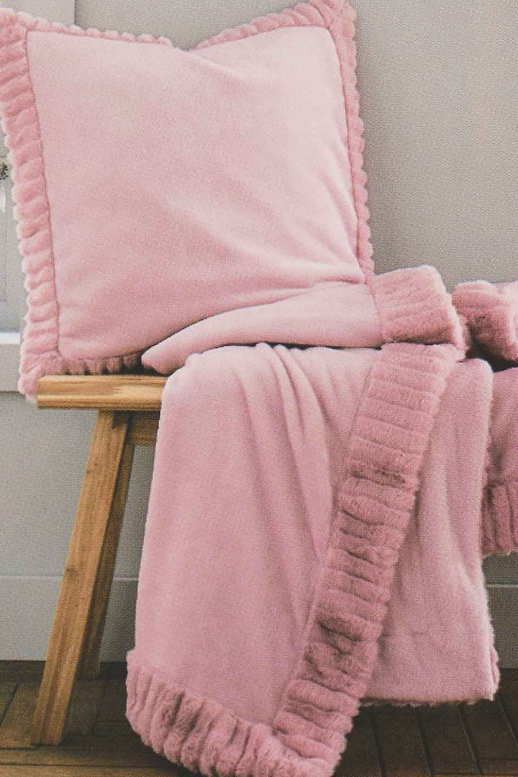 Redtag-Pink-Pv-Fur-Throw-0,-Colour:Pink,-Filter:Home-Bedroom,-HMW-BED-Throws,-New-In,-New-In-HMW-BED,-Non-Sale,-S22B,-Section:Homewares-Home-Bedroom-