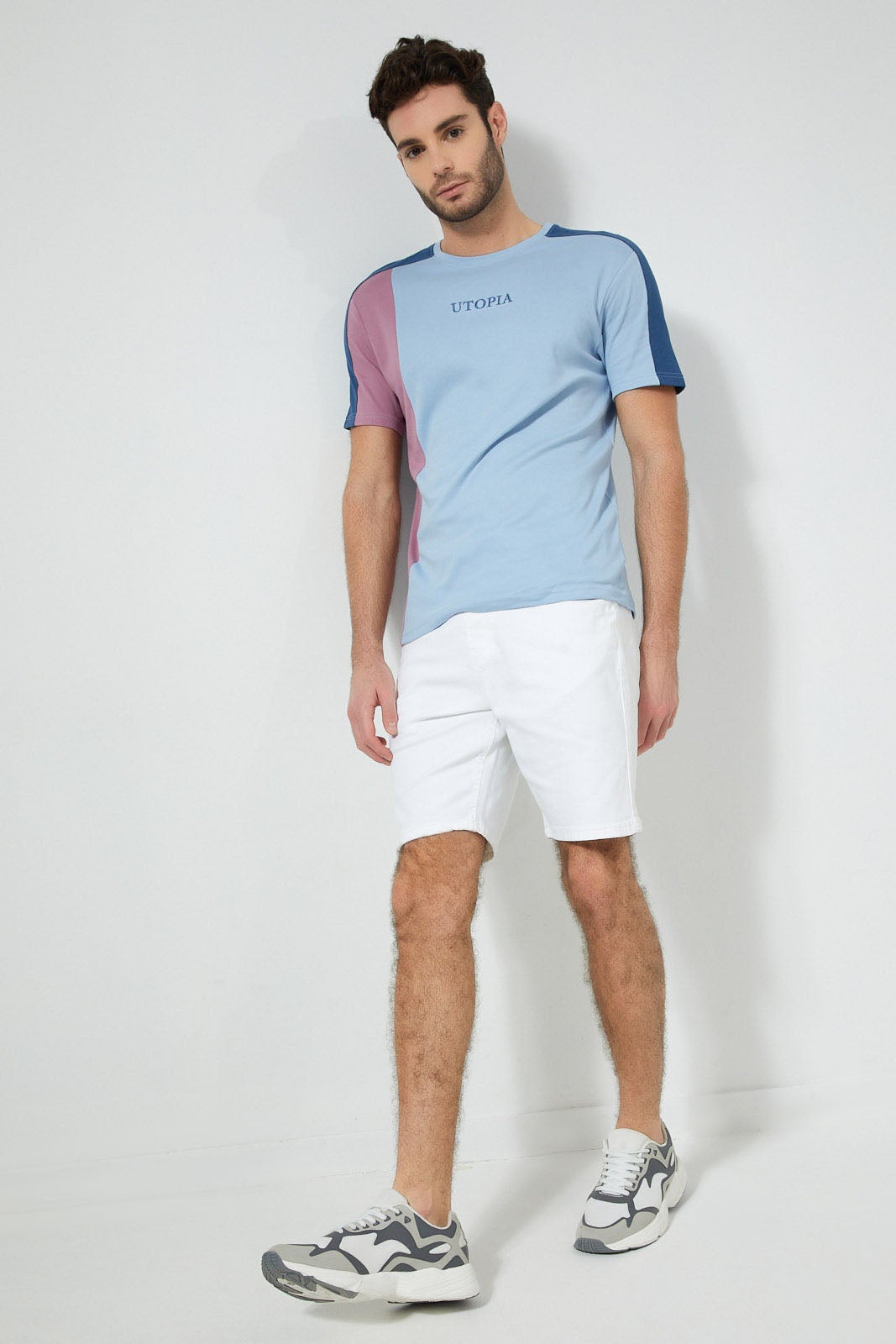 White Denim Pull On Shorts