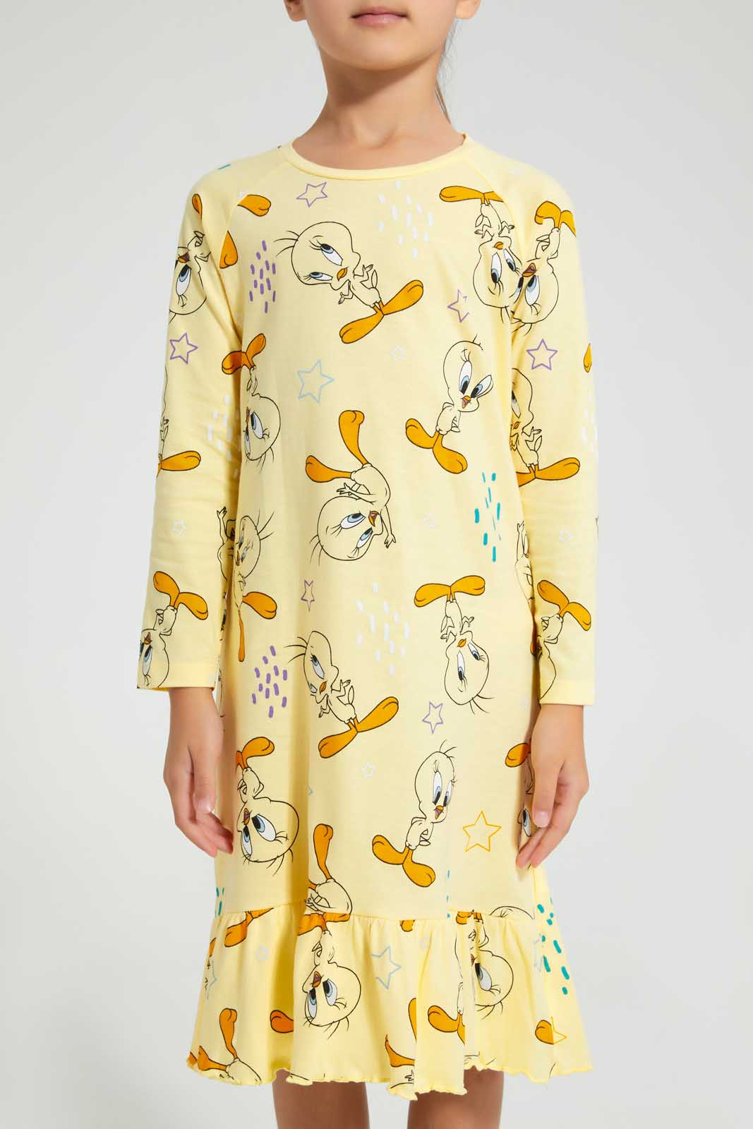 Redtag-Tweety-2-Pack-Nightshirt-Nightshirts-Girls-2 to 8 Years