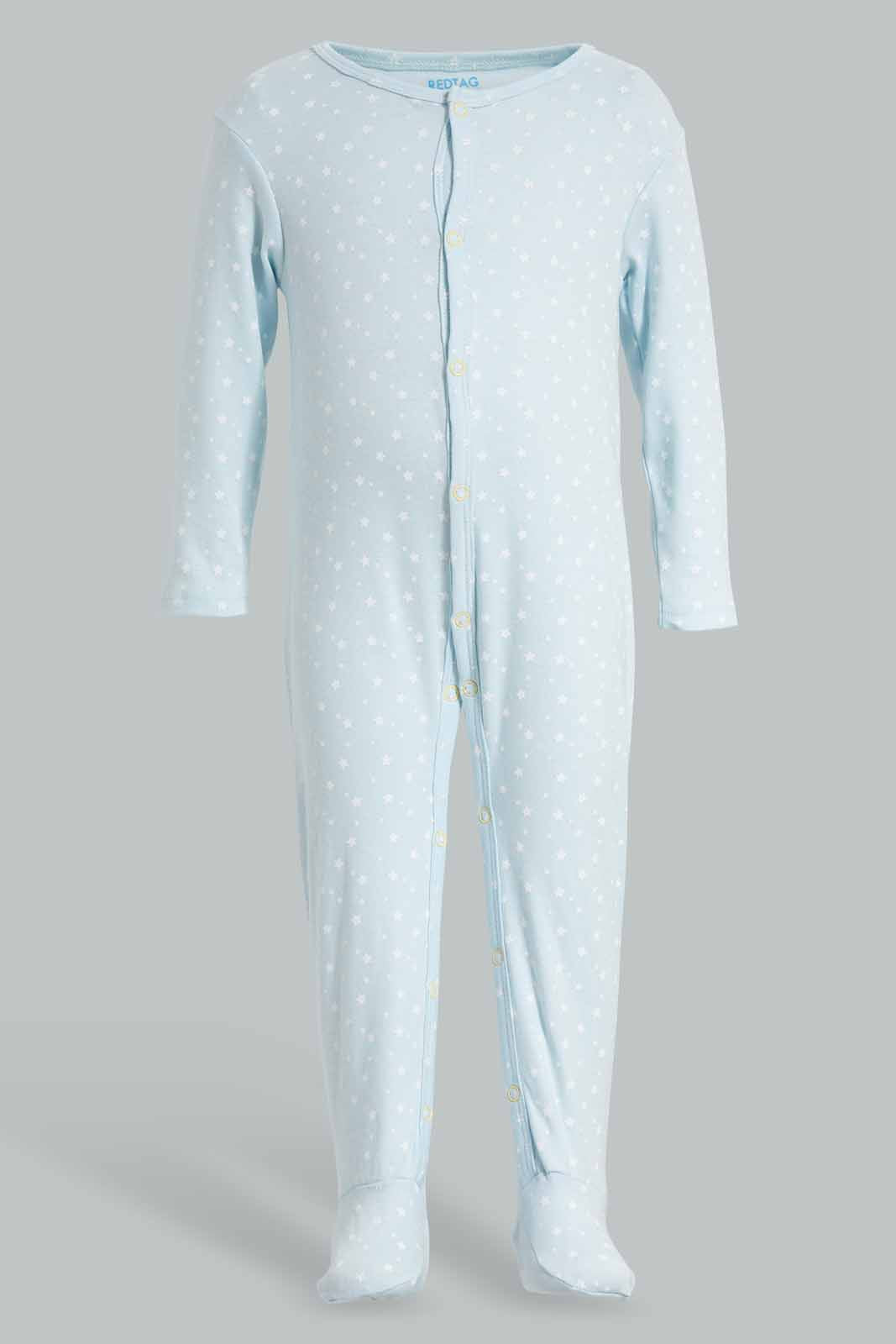 Redtag-Blue-Star-Print-Sleep-Suit-APL,-Category:Sleepsuits,-Colour:Blue,-Deals:New-In,-Filter:Baby-(0-to-12-Mths),-NBB-Sleepsuits,-New-In-NBB-APL,-Non-Sale,-PPE,-Section:Boys-(0-to-14Yrs),-W22O-Baby-0 to 12 Months