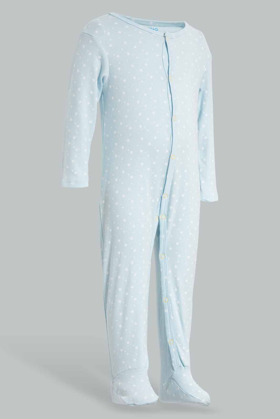 Redtag-Blue-Star-Print-Sleep-Suit-APL,-Category:Sleepsuits,-Colour:Blue,-Deals:New-In,-Filter:Baby-(0-to-12-Mths),-NBB-Sleepsuits,-New-In-NBB-APL,-Non-Sale,-PPE,-Section:Boys-(0-to-14Yrs),-W22O-Baby-0 to 12 Months