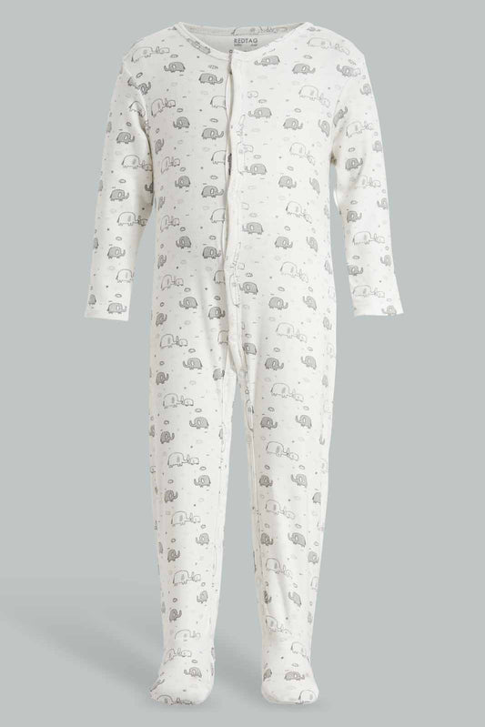 Redtag-Grey-Elephant-Print-Sleep-Suit-APL,-Category:Sleepsuits,-Colour:Grey,-Deals:New-In,-Filter:Baby-(0-to-12-Mths),-NBB-Sleepsuits,-New-In-NBB-APL,-Non-Sale,-PPE,-Section:Boys-(0-to-14Yrs),-W22O-Baby-0 to 12 Months