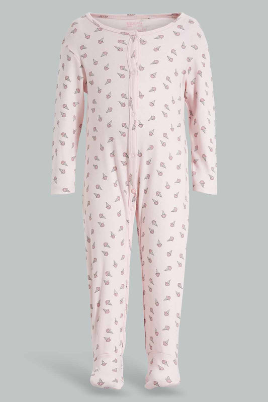 Redtag-Pink-Candy-Sleep-Suit-APL,-Category:Sleepsuits,-Colour:Apricot,-Deals:New-In,-Filter:Baby-(0-to-12-Mths),-NBG-Sleepsuits,-New-In-NBG-APL,-Non-Sale,-PPE,-Section:Girls-(0-to-14Yrs),-W22O-Baby-0 to 12 Months