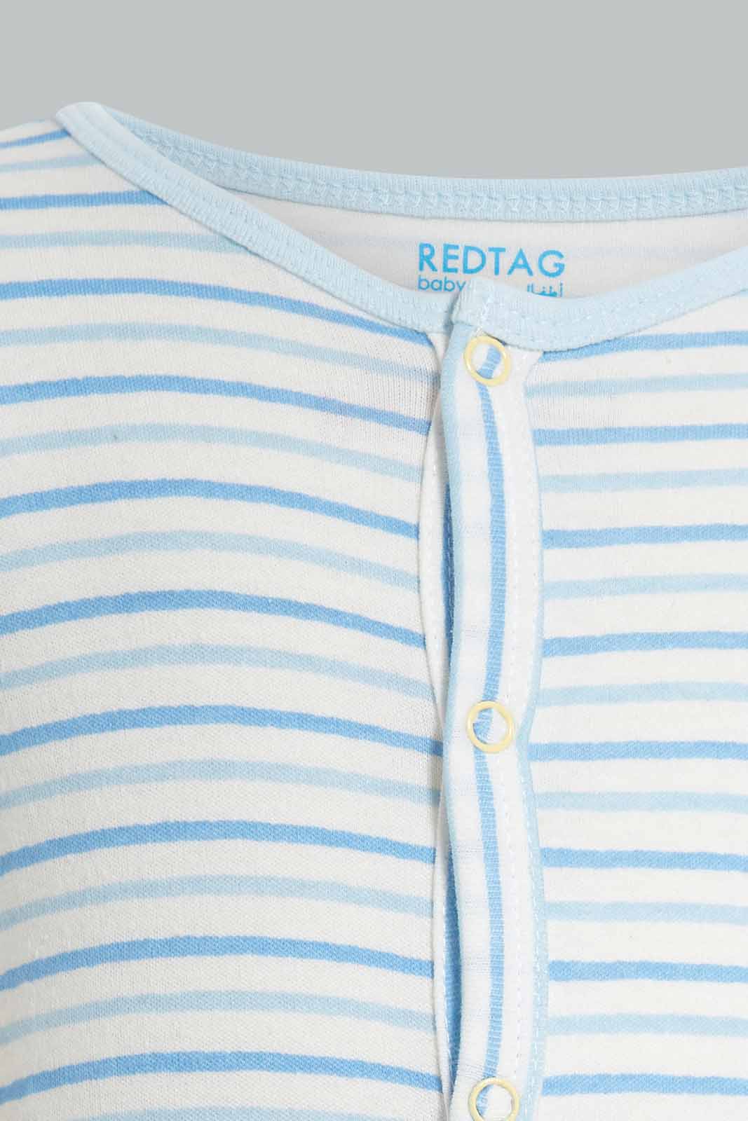Redtag-Blue-Stripe-Romper-APL,-Category:Rompers,-Colour:Blue,-Deals:New-In,-Filter:Baby-(0-to-12-Mths),-NBB-Rompers,-New-In-NBB-APL,-Non-Sale,-PPE,-Section:Boys-(0-to-14Yrs),-W22O-Baby-0 to 12 Months