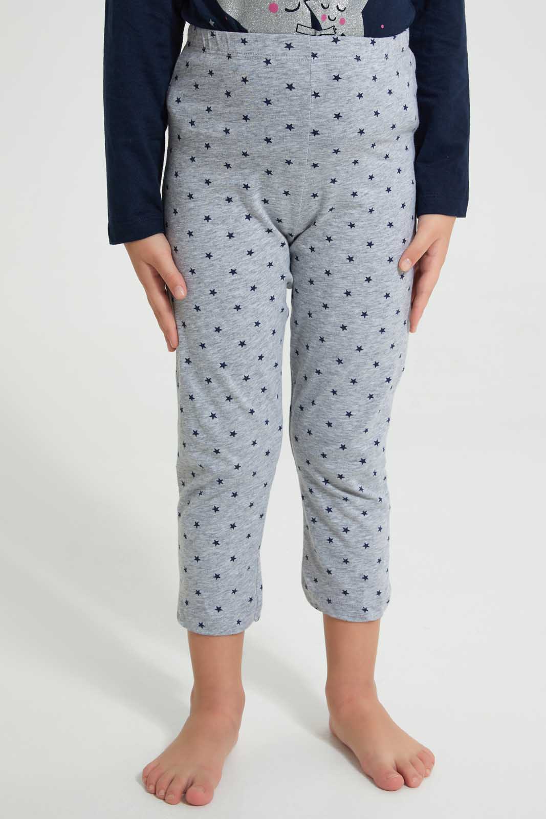 Redtag-Printed-Long-Sleeve-Pyjama-Sets-Pyjama-Sets-Girls-2 to 8 Years