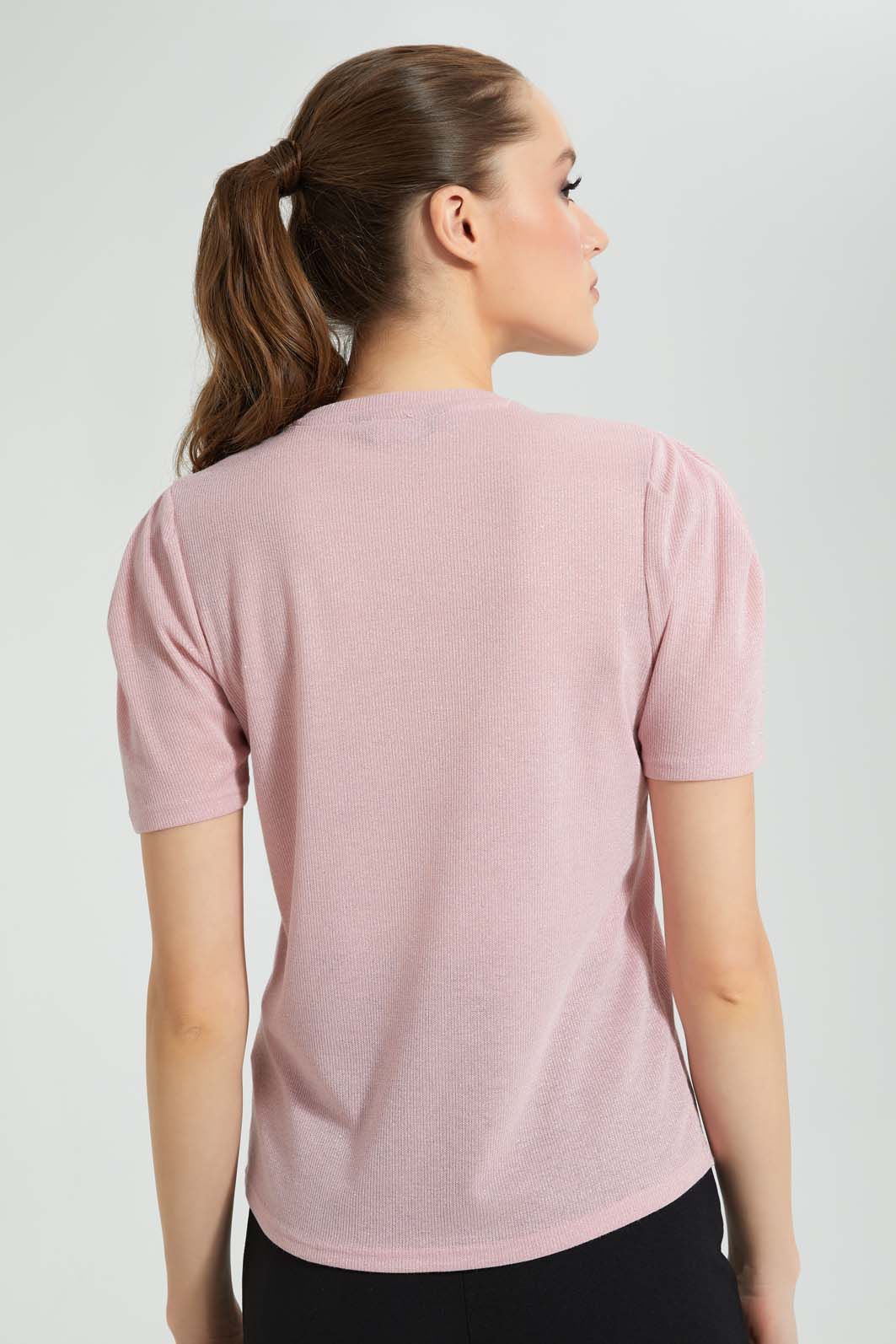 Pink Top With Chain Necklace