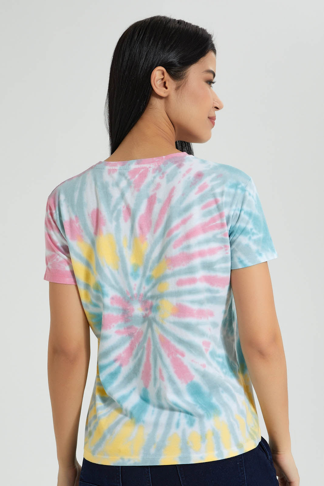 Redtag-Tie-Dye-We-Bare-Bears-Print-T-Shirt-Colour:Assorted,-Filter:Women's-Clothing,-New-In,-New-In-Women,-Non-Sale,-S22B,-Section:Women,-Women-T-Shirts-Women's-