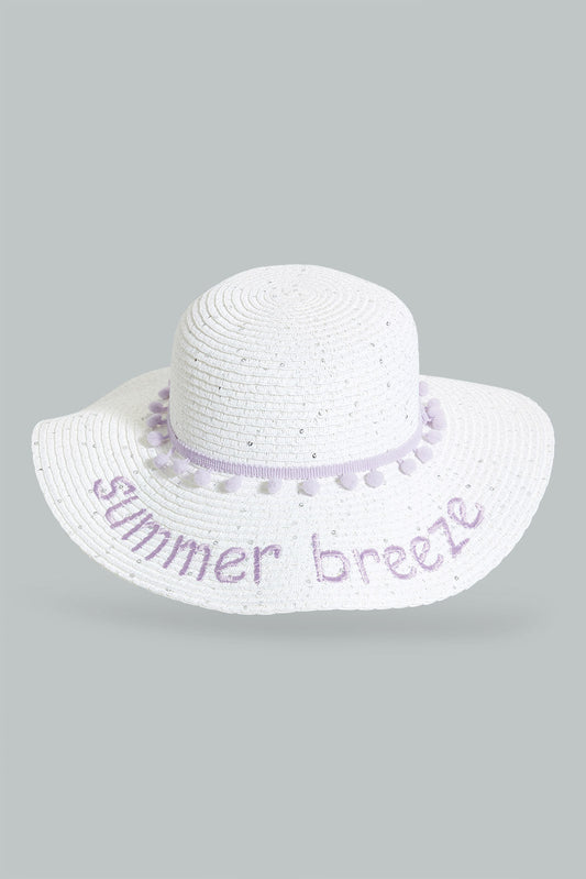 Redtag-White-Embellished-Hat-Hats-Girls-