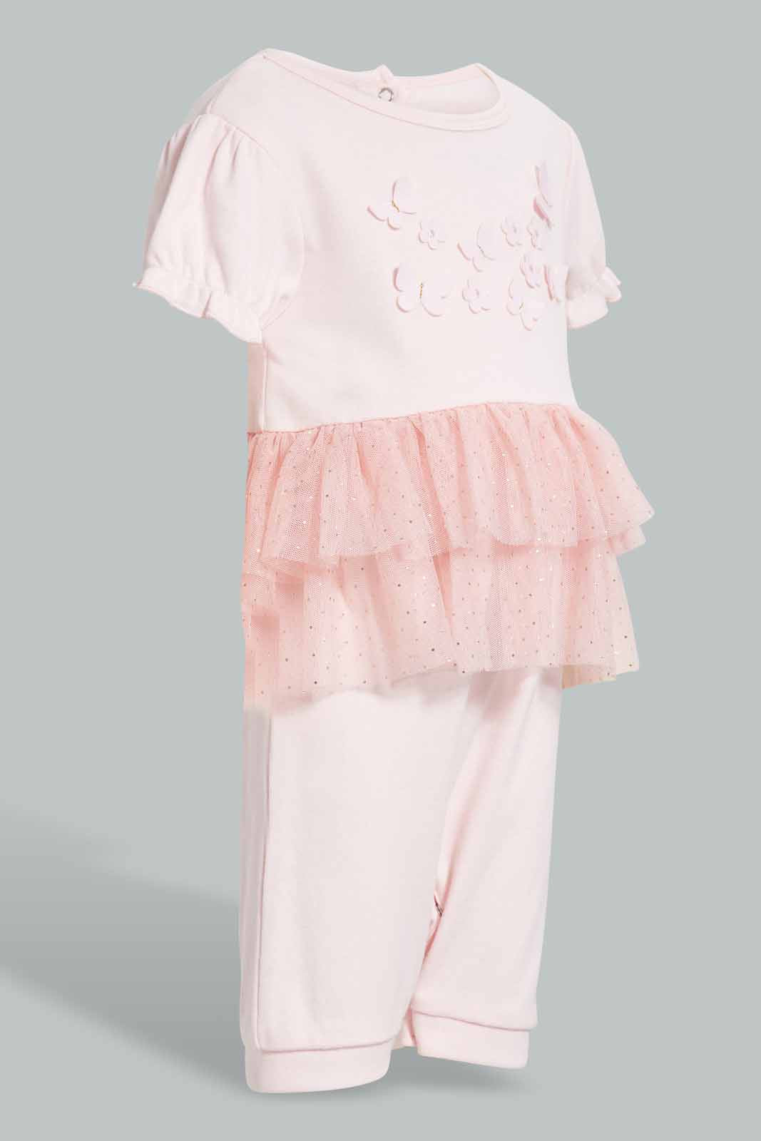 Redtag-Pink-Tutu-Romper-Rompers-Baby-0 to 12 Months