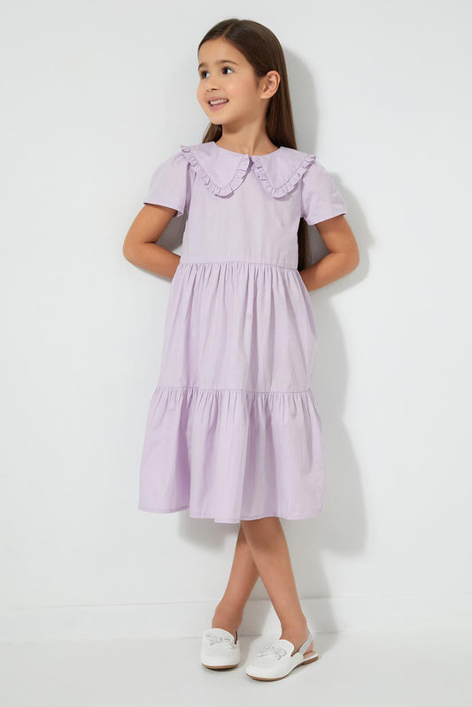 Redtag-Lilac-Tiered-Maxi-Dress-Dresses-Girls-2 to 8 Years