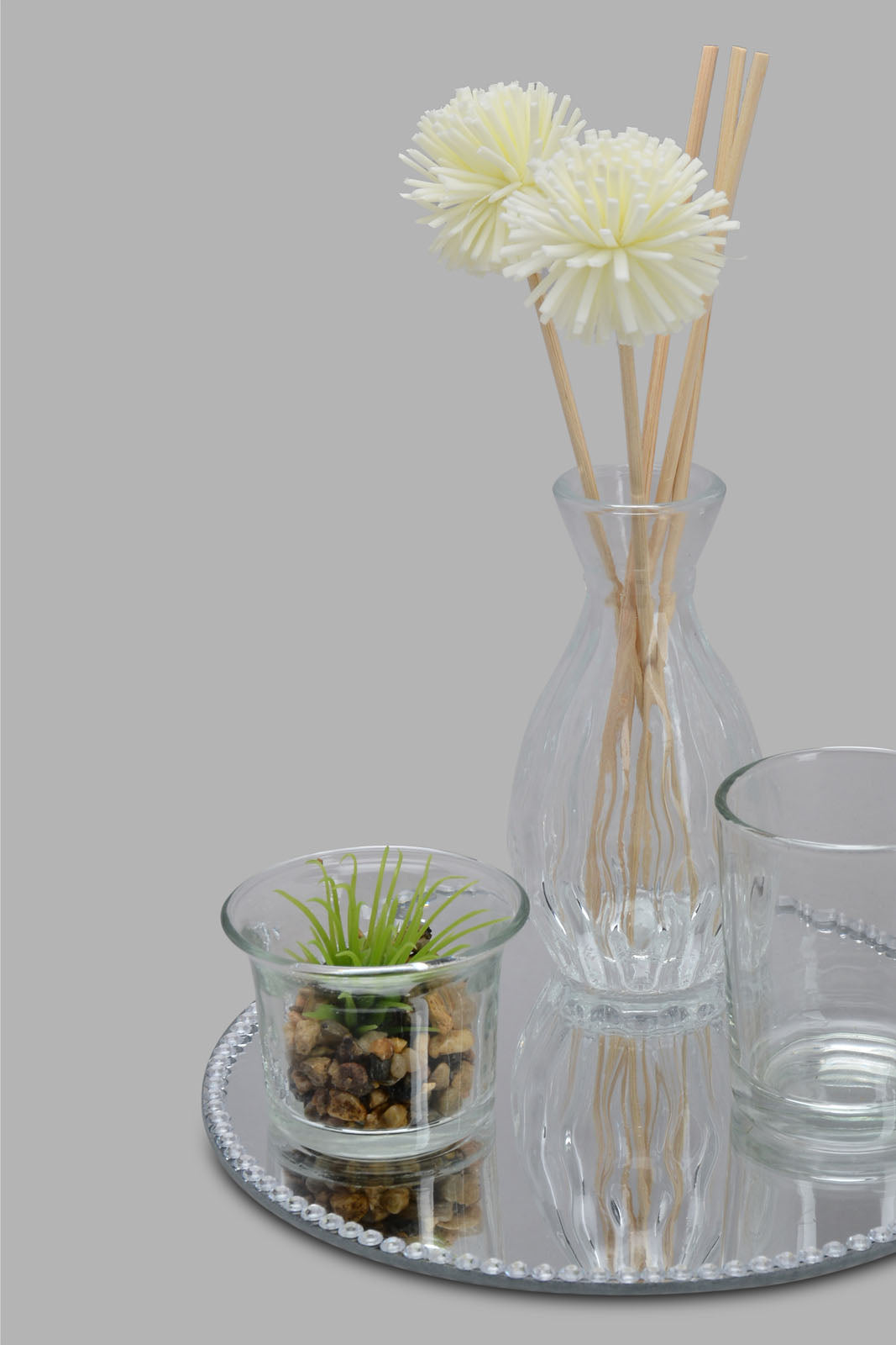 Redtag-Silver-Tray-With-Candle-Holder-Set(4-Piece)-Category:Candles-&-Fragrances,-Colour:Silver,-Deals:New-In,-Filter:Home-Decor,-HMW-HOM-Decorative-Accessories,-Legacy,-New-In-HMW-HOM,-Non-Sale,-S22B,-Section:Homewares-Home-Decor-