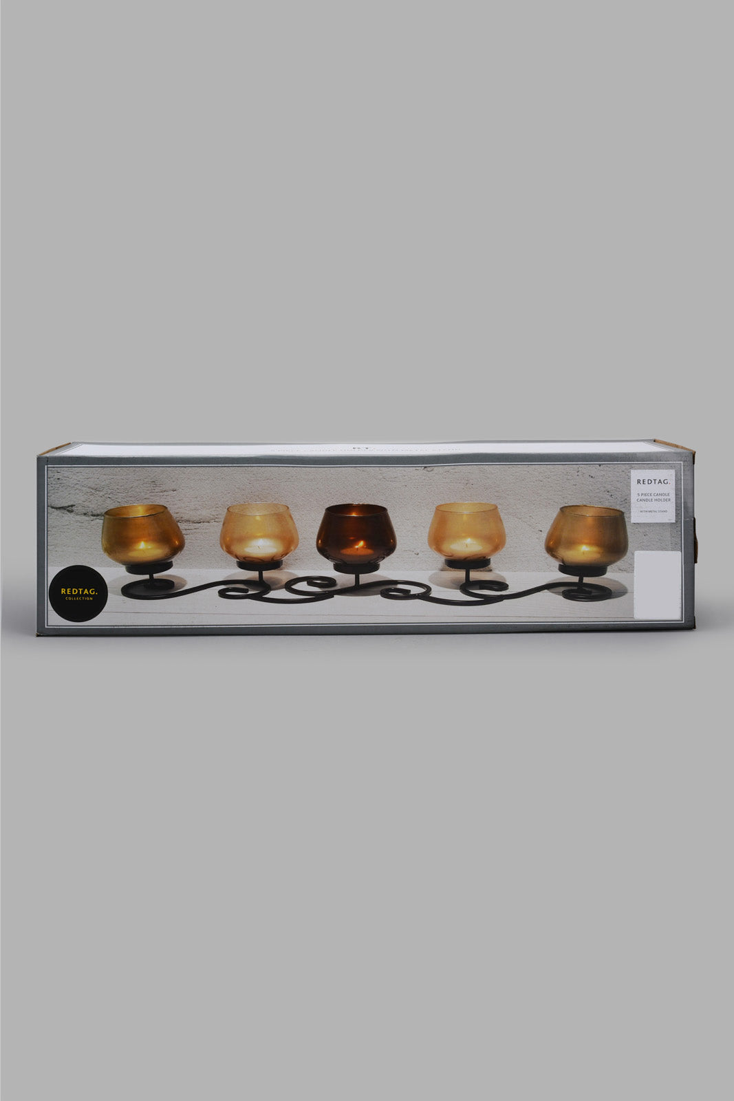 Redtag-Black-Candle-Holder-With-Stand-Category:Candles-&-Fragrances,-Colour:Black,-Deals:New-In,-Filter:Home-Decor,-HMW-HOM-Decorative-Accessories,-Jubliant,-New-In-HMW-HOM,-Non-Sale,-S22B,-Section:Homewares-Home-Decor-