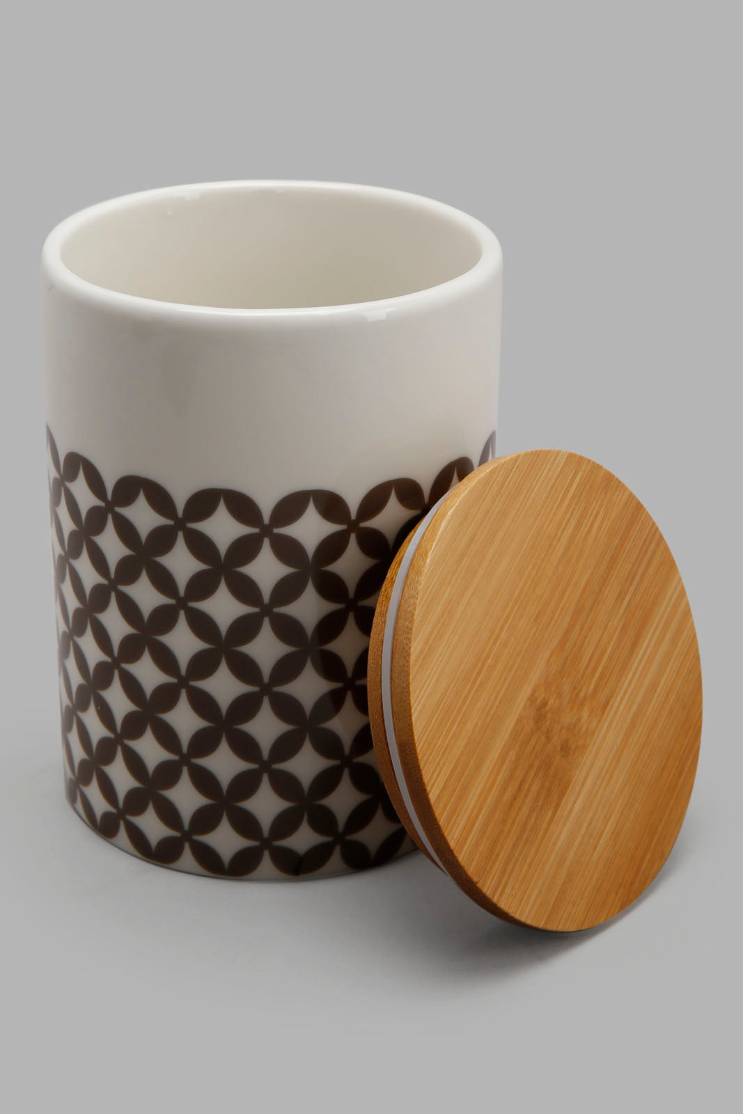 Redtag-Assorted-Round-Canister-With-Bamboo-Lid-(Medium)-Category:Canisters-And-Jars,-Colour:Multicolour,-Deals:New-In,-Filter:Home-Dining,-HMW-DIN-Sto-Storage,-JUBLIANT,-New-In-HMW-DIN,-Non-Sale,-Section:Homewares,-W22A-Home-Dining-
