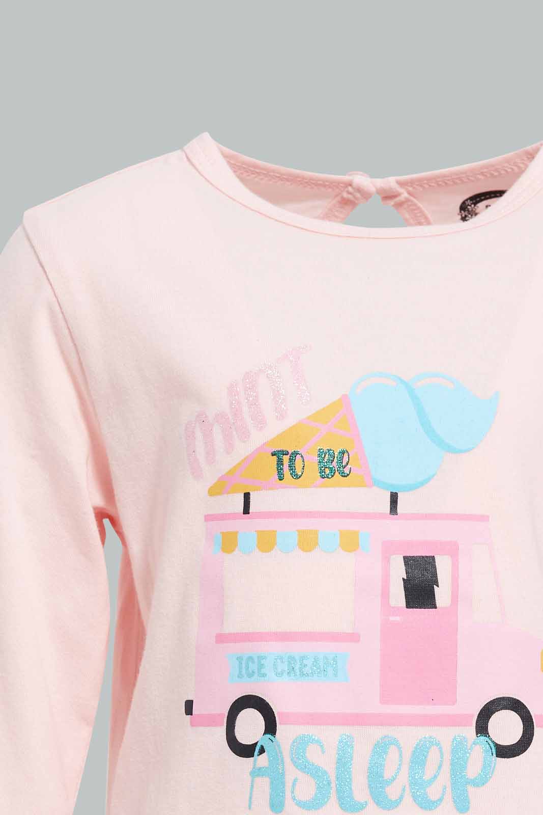 Redtag-Multi-Colour-Ice-Cream-Print-Full-Sleeves-Full-Length-Pyjama-Set-Category:Pyjama-Sets,-Colour:Pink,-Deals:New-In,-Filter:Infant-Girls-(3-to-24-Mths),-ING-Pyjama-Sets,-New-In-ING-APL,-Non-Sale,-PPE,-S22B,-Section:Kidswear-Infant-Girls-
