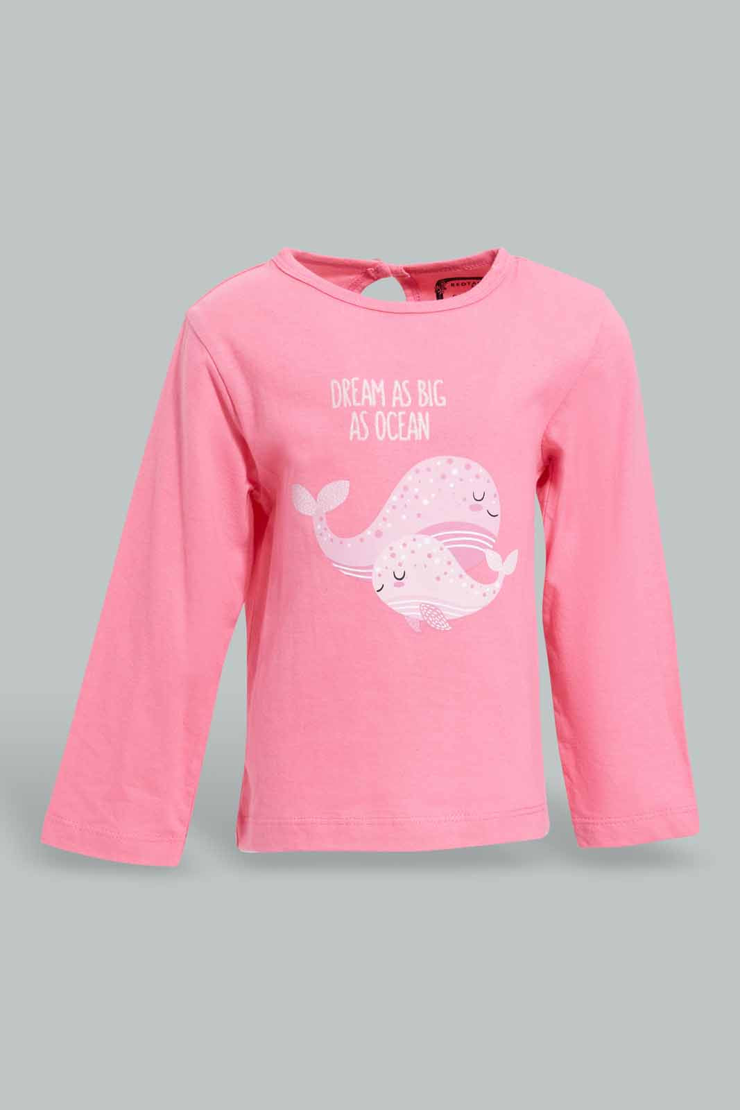Redtag-Multi-Colour-Dolphin-Print-Full-Sleeves-Full-Length-Pyjama-Set-Category:Pyjama-Sets,-Colour:Pink,-Deals:New-In,-Filter:Infant-Girls-(3-to-24-Mths),-ING-Pyjama-Sets,-New-In-ING-APL,-Non-Sale,-PPE,-S22B,-Section:Kidswear-Infant-Girls-