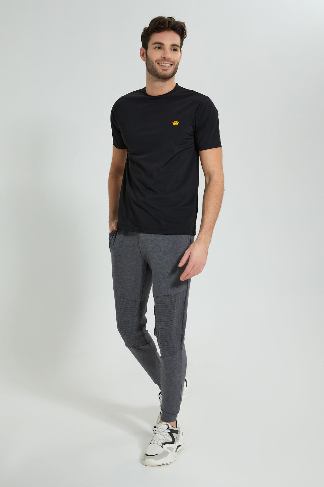 Redtag-Black-Gym-T-Shirt-All-Over-Prints-Men's-