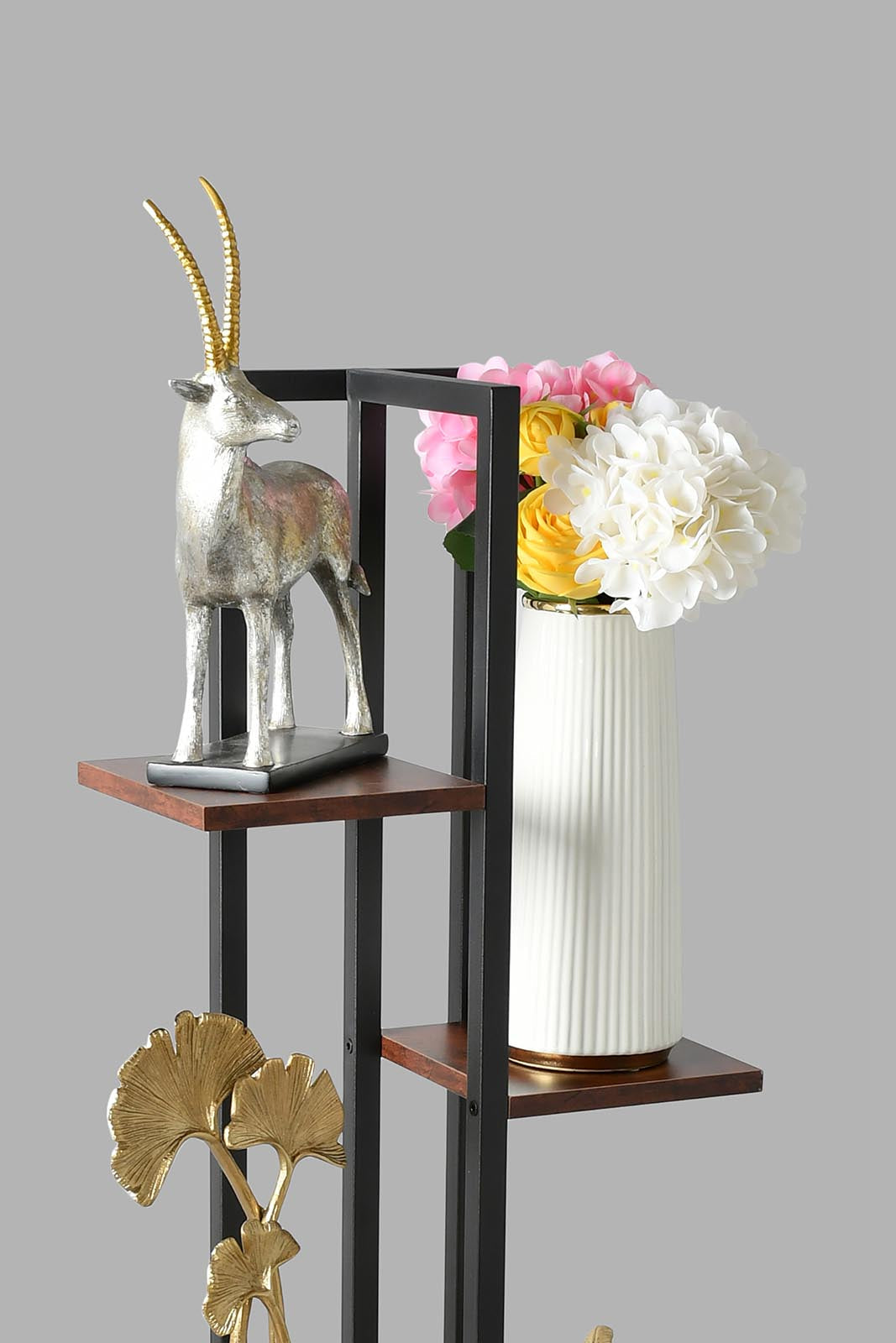 Redtag-Brown-Plant-Stand-With-3-Layers-Shelves-Home-Decor-