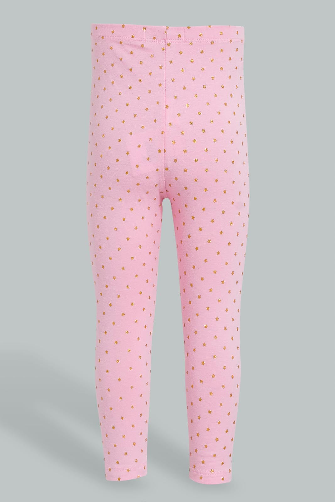 Redtag-Pink-Printed-Foil-Legging-Leggings-Infant-Girls-3 to 24 Months