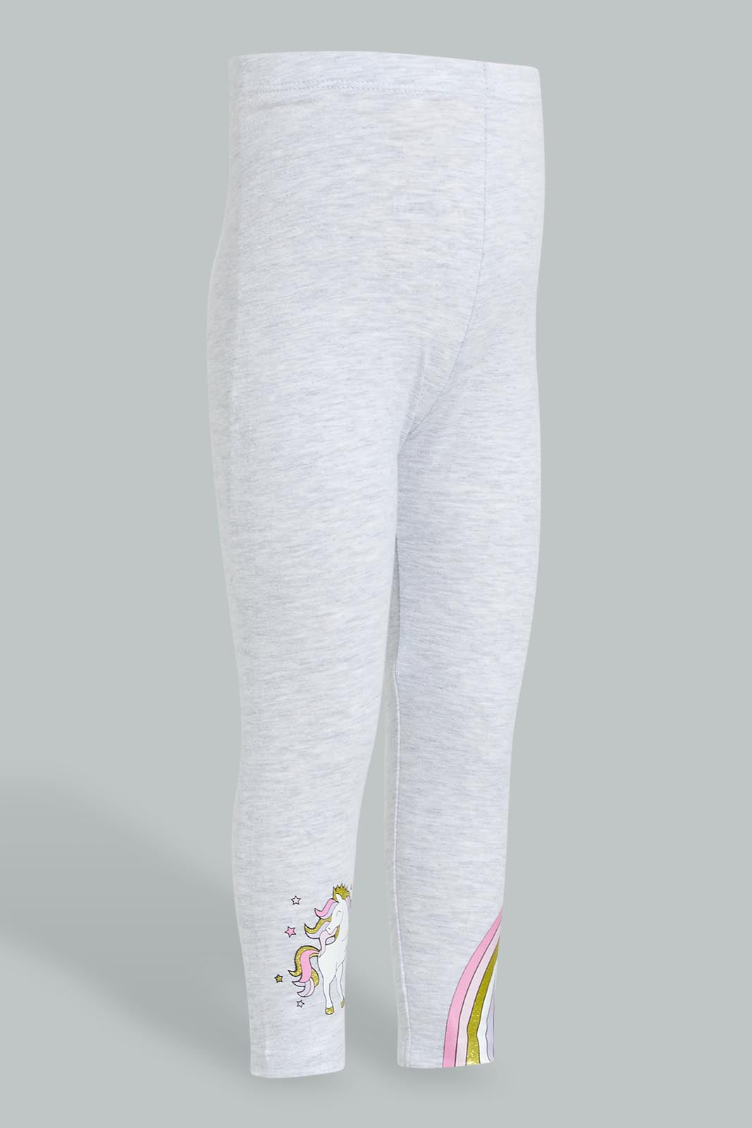 Redtag-Grey-Rainbow-Print-Legging-Leggings-Infant-Girls-3 to 24 Months