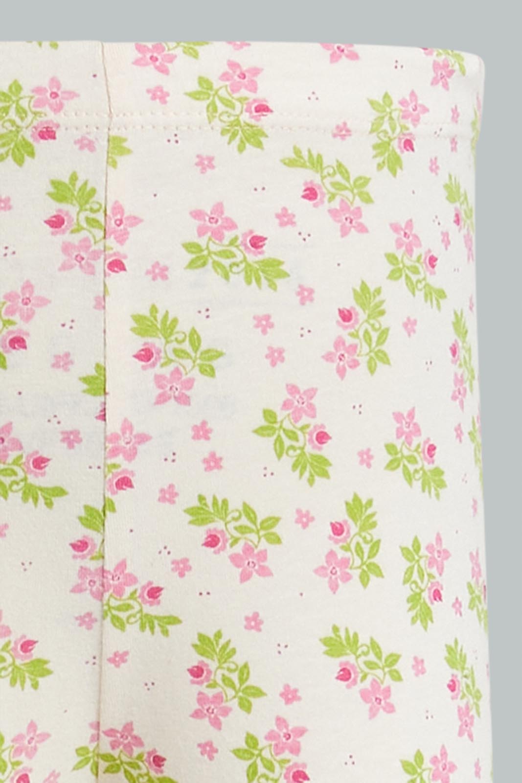 Redtag-Assorted-2Pcs-Pack-Floral-Print-Legging-Leggings-Infant-Girls-3 to 24 Months
