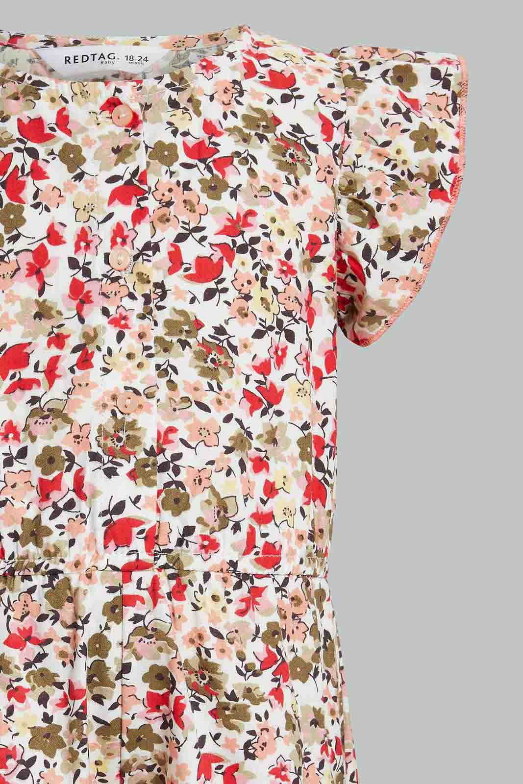 Redtag-Multicolour-All-Over-Print-Jumpsuits-Infant-Girls-3 to 24 Months