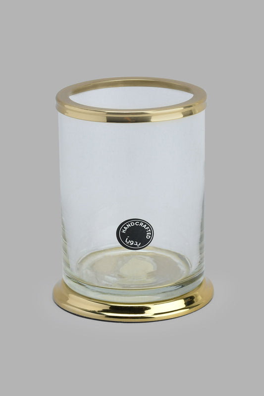 Redtag-Gold-Clear-Glass-Tumbler-Tumblers-Home-Bathroom-
