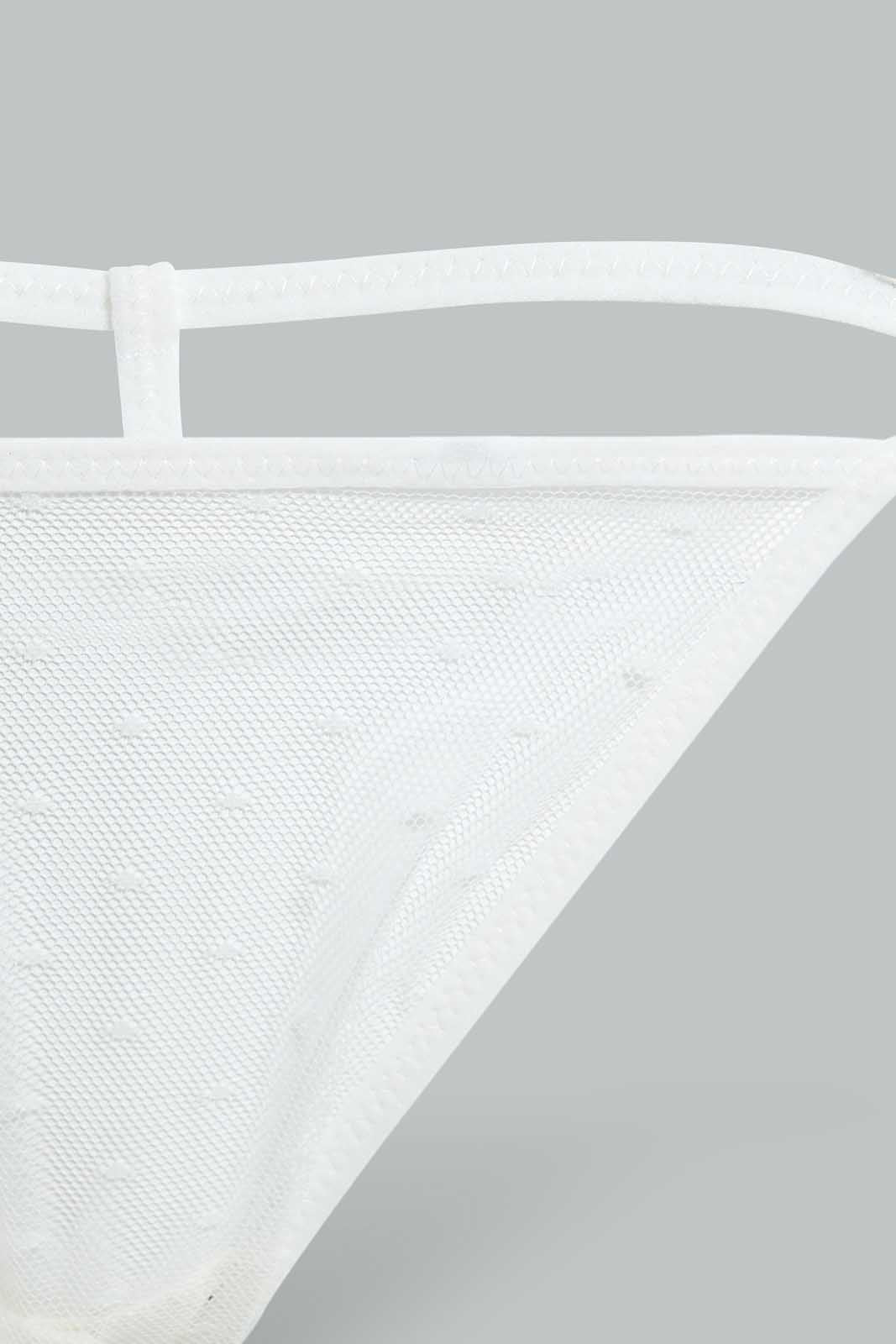 Redtag-Ivory-Plain-Non-Padded-Mesh-Babydoll-With-Thong-Babydolls-Women's-