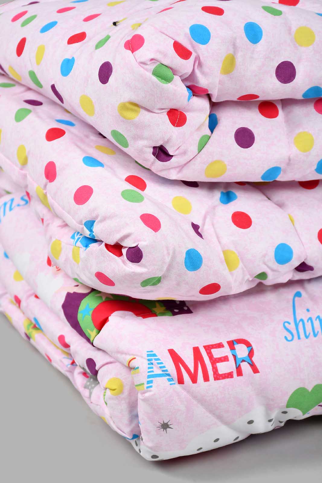 Redtag-Pink-Heart-Print-2-Piece-Comforter-Set-(Kids)-Kids-Comforters-Home-Bedroom-