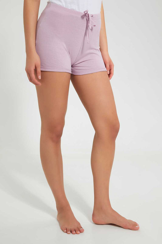 Redtag-Pink-Mid-Rise-Short-With-Drawstring-Category:Shorts,-Colour:Pink,-Deals:Sale,-Filter:Women's-Clothing,-PPE,-S22C,-Sale-Women-APL,-Section:Women,-Women-Active-Shorts-Women's-