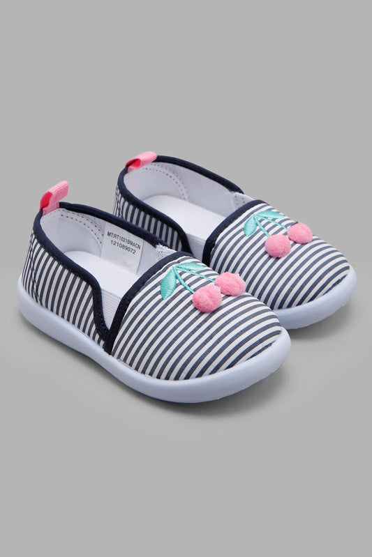 Redtag-Navy-Cherry-Pump-Bundle,-Category:Trainers,-Colour:Navy,-Deals:3-For-90,-Deals:New-In,-Filter:Girls-Footwear-(1-to-3-Yrs),-ING-Trainers,-New-In-ING-FOO,-Section:Girls-(0-to-14Yrs),-W22O-Infant-Girls-1 to 3 Years